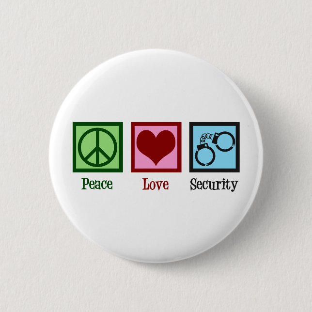 Badge Rond 5 Cm Paix Amour Sécurité (Devant)