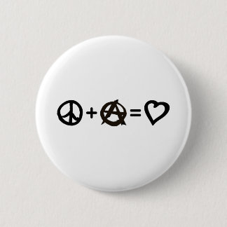 Badge Rond 5 Cm Paix + Anarchie = amour