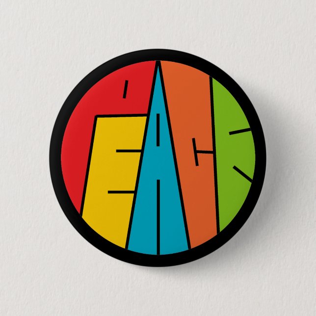 Badge Rond 5 Cm Paix - art de mot (Devant)