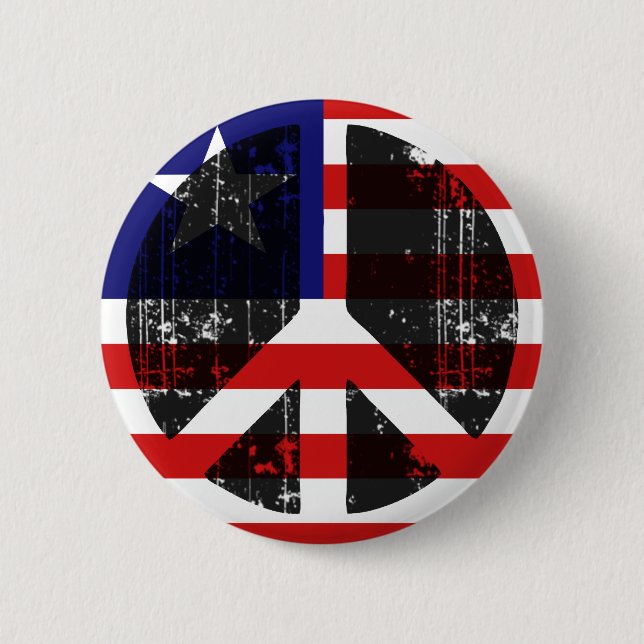 Badge Rond 5 Cm Paix au Libéria (Devant)