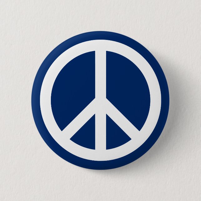 Badge Rond 5 Cm Paix Bleu & Blanc (Devant)