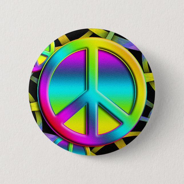 Badge Rond 5 Cm PAIX colorée (Devant)