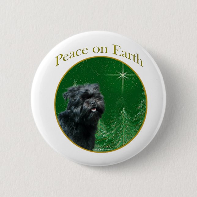 Badge Rond 5 Cm Paix d'Affenpinscher (Devant)