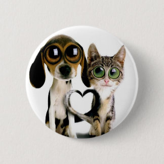 Badge Rond 5 Cm paix d'amour de chiot
