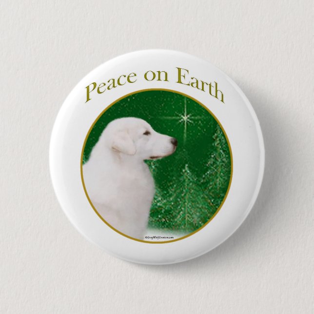 Badge Rond 5 Cm Paix de Kuvasz (Devant)
