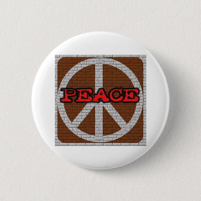 Badge Rond 5 Cm Paix de mur de briques (Devant)