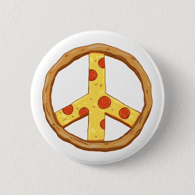 Badge Rond 5 Cm Paix de pizza (Devant)