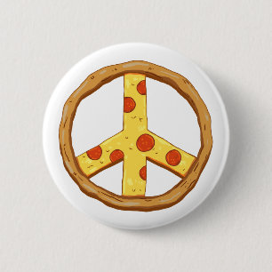 Badge Rond 5 Cm Paix de pizza