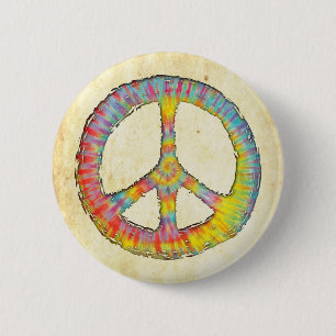 Badge Rond 5 Cm Paix de Tie-Dye