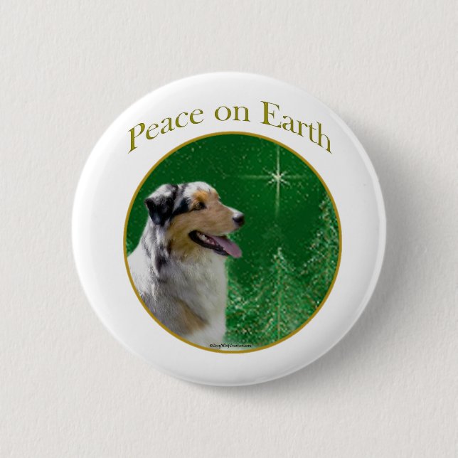 Badge Rond 5 Cm Paix des bergers australiens (Devant)