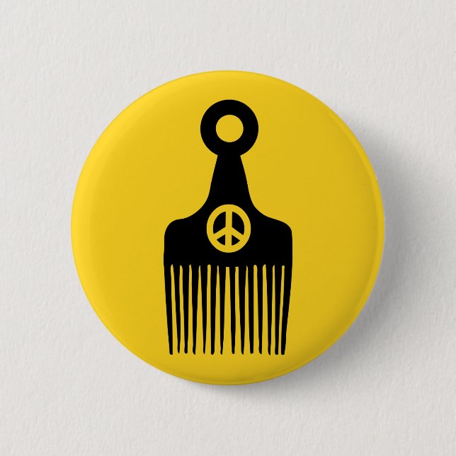 Badge Rond 5 Cm Paix des cheveux afro (Devant)