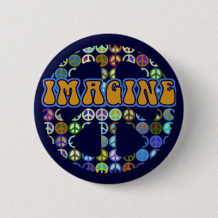 Badge Rond 5 Cm Paix du monde - rétro