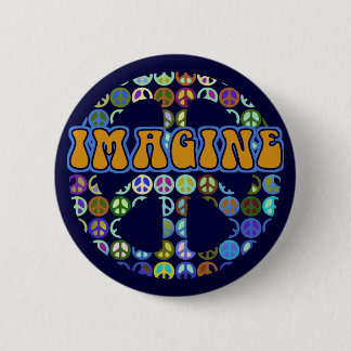 Badge Rond 5 Cm Paix du monde - rétro