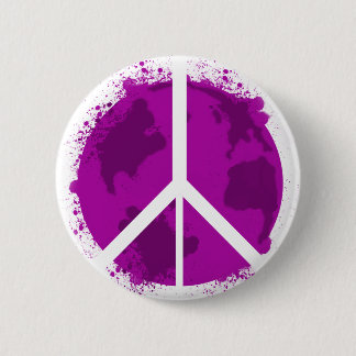 Badge Rond 5 Cm Paix du monde, rose