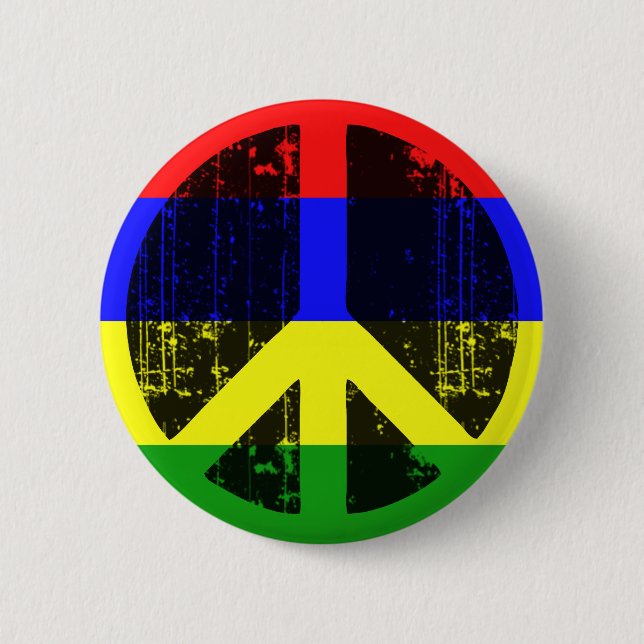 Badge Rond 5 Cm Paix en Îles Maurice (Devant)