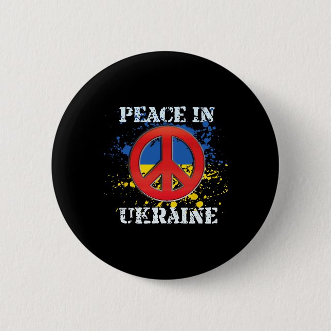 Badge Rond 5 Cm Paix en Ukraine  (Devant)