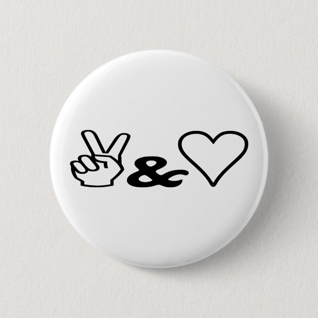 Badge Rond 5 Cm Paix et amour (Devant)
