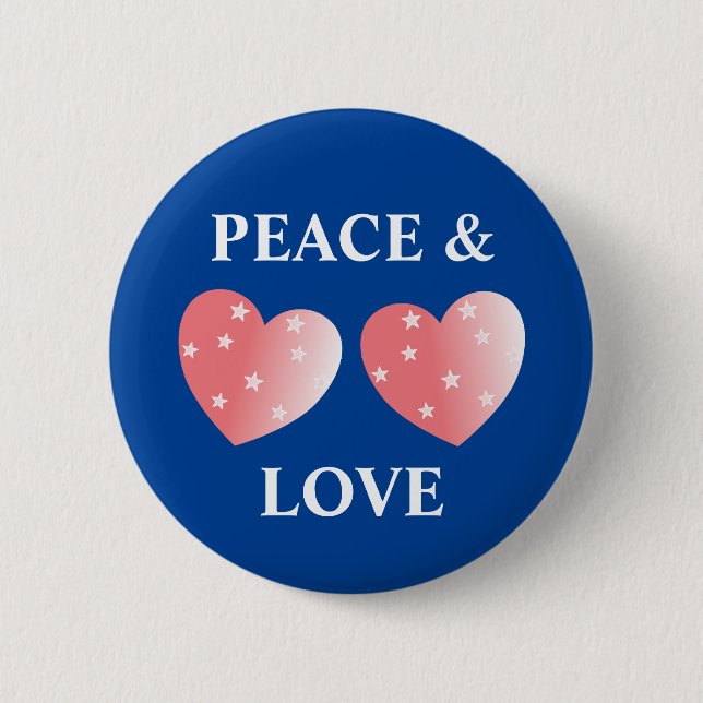 Badge Rond 5 Cm Paix Et Amour (Devant)