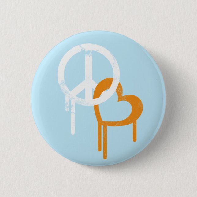 Badge Rond 5 Cm Paix et amour (Devant)
