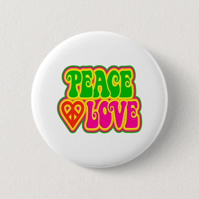 Badge Rond 5 Cm paix et amour (Devant)