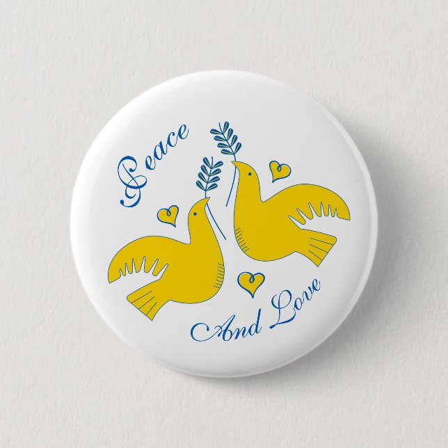 Badge Rond 5 Cm Paix et amour (Devant)