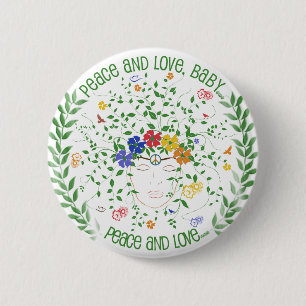 Badge Rond 5 Cm Paix et amour, bébé…