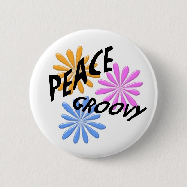 Badge Rond 5 Cm Paix et bouton super (Devant)