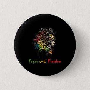 Badge Rond 5 Cm Paix Et Liberté Histoire Noire Patrimoine Africain