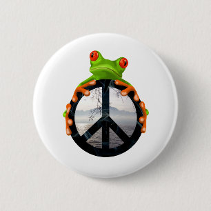 Badge Rond 5 Cm paix frog1