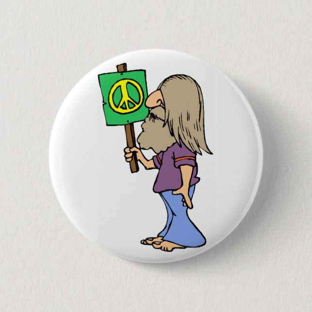 Badge Rond 5 Cm Paix Hippie 4 (Devant)