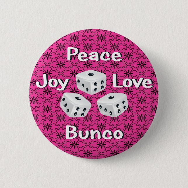 Badge Rond 5 Cm paix, joie, amour, bunco (Devant)