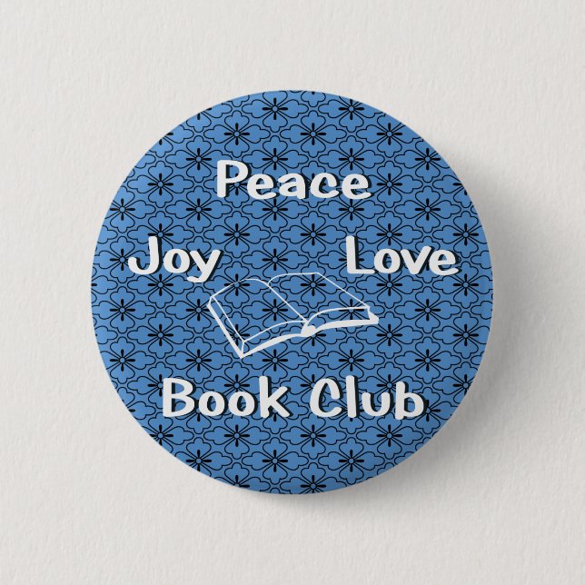 Badge Rond 5 Cm paix, joie, amour, club de lecture (Devant)