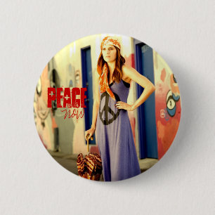 Badge Rond 5 Cm Paix maintenant