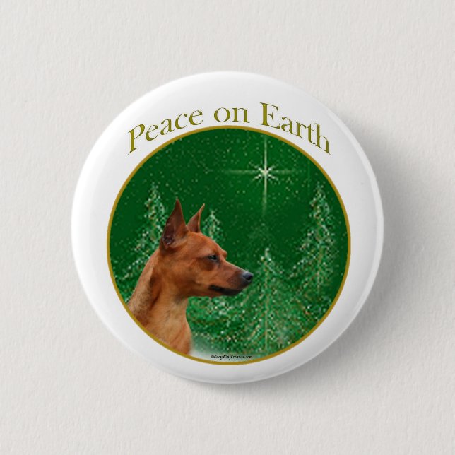 Badge Rond 5 Cm Paix Miniature Pinscher (Devant)