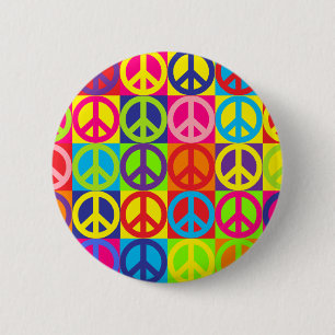 Badge Rond 5 Cm Paix multicolore