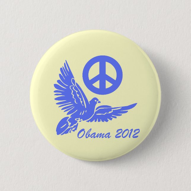 Badge Rond 5 Cm paix Obama 2012 (Devant)