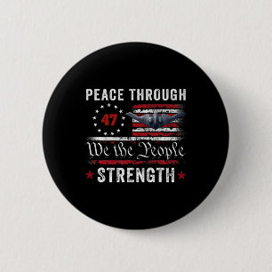 Badge Rond 5 Cm Paix par la force Trump Opération Minuit Ha