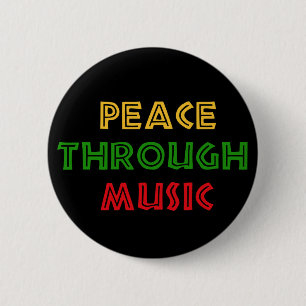 Badge Rond 5 Cm Paix par la musique