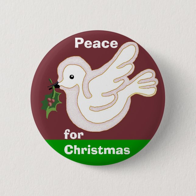 Badge Rond 5 Cm Paix pour Noël (Devant)