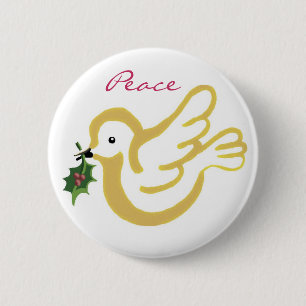 Badge Rond 5 Cm Paix pour Noël