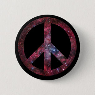 Badge Rond 5 Cm Paix pour tout l'univers