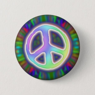 Badge Rond 5 Cm paix-signe-bouton