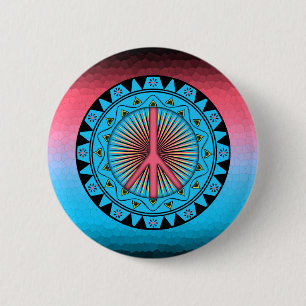 Badge Rond 5 Cm Paix ~ Soleil