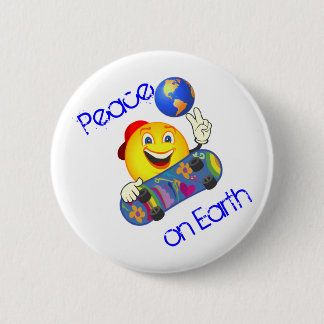 Badge Rond 5 Cm Paix sur le bouton de la terre