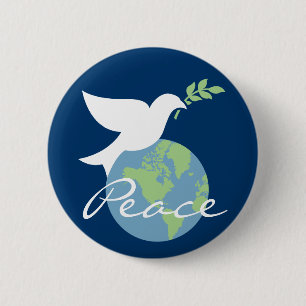 Badge Rond 5 Cm Paix sur le bouton de la terre