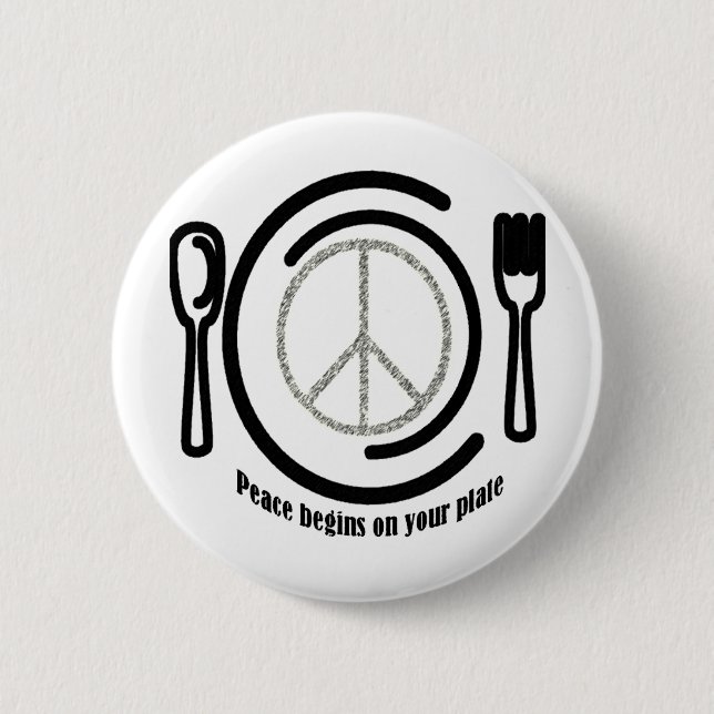 Badge Rond 5 Cm Paix sur le bouton de plat (Devant)