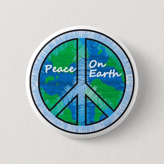 Badge Rond 5 Cm Paix sur terre (Devant)
