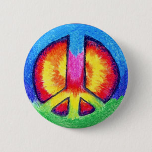 Badge Rond 5 Cm Paix Tie~Dye