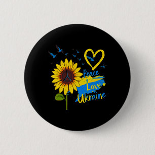 Badge Rond 5 Cm Paix tournesol Amour Ukraine Ukraine Carte du drap