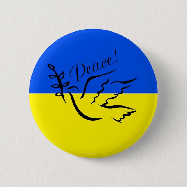 Badge Rond 5 Cm Paix ukrainienne (Devant)